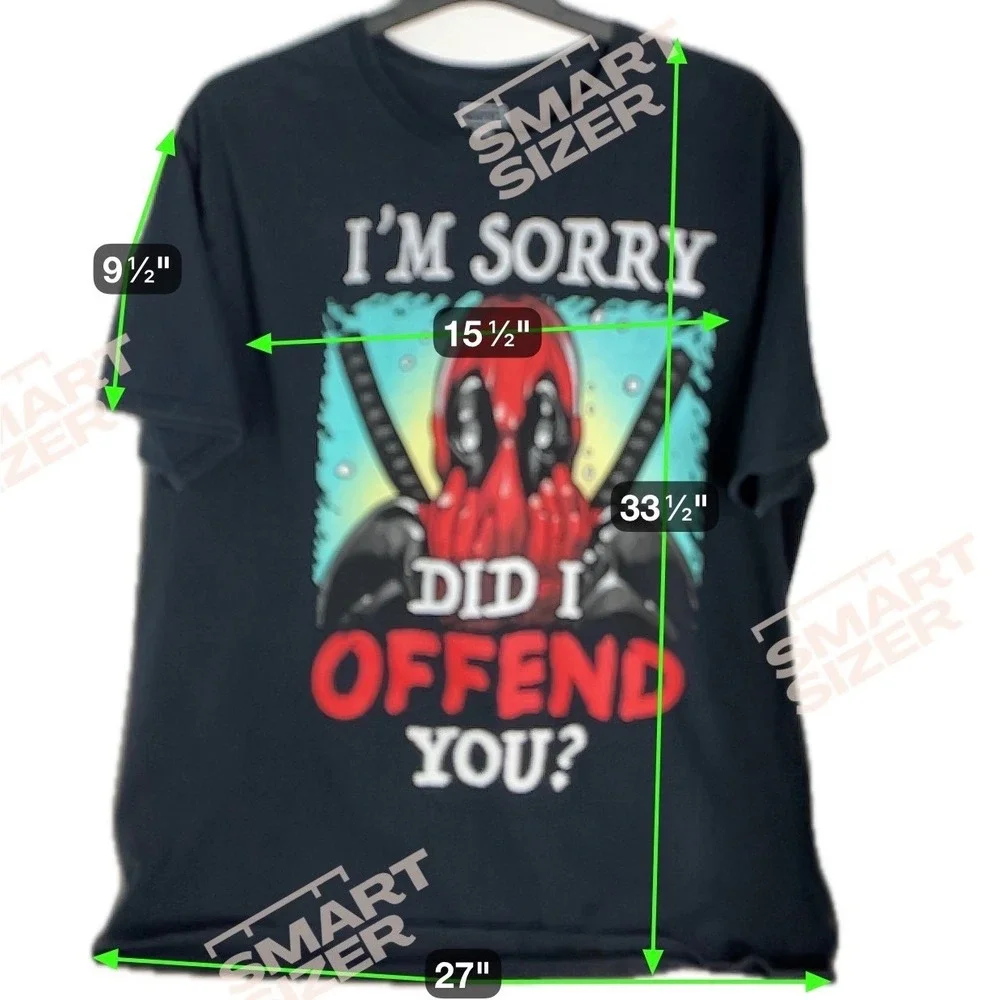 Marvel Deadpool Graphic T-Shirt 2XL Black 